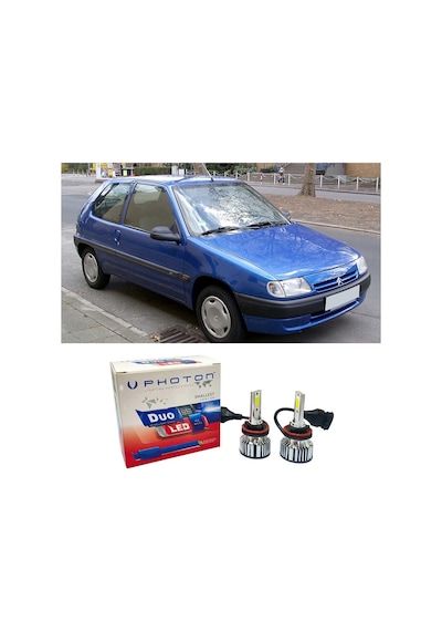 Citroen Saxo Uzun + Kısa Far Ampulü H4 Duo Yeni Seri Beyaz 1996-2003