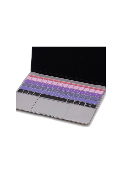 Laptop Apple Uyumlu MacBook Pro Klavye Koruyucu Us To Tr 13inç A1708 -13inç A1534 İle Ombre Pembe Mavi