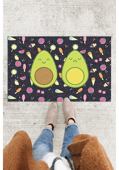 Tr Avakado Kapı Önü Paspası Dekoratif Kapı Paspası Dış Mekân Paspas Ev İçi Paspası 45x70cm Diğer