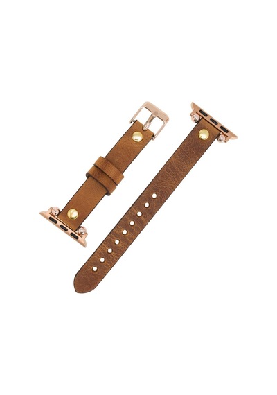 Apple Watch Uyumlu Deri Kordon 38-40-41mm Gt G19 Taba