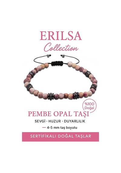 Sertifikalı Fasetli Terahertz Pembe Opal Taşı Bileklik İnce Mo Çok Renkli