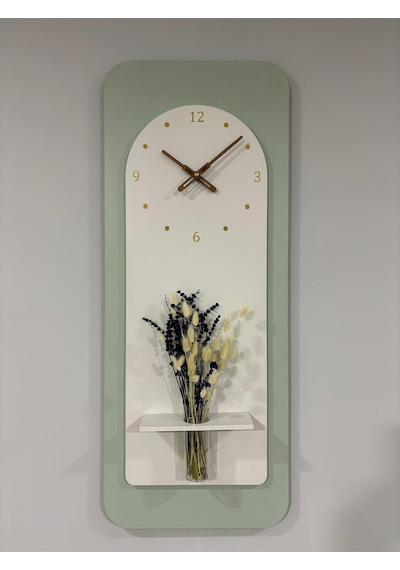 Açelya Ahşap Pilli Ledli İskandinav Tarzı Salon Duvar Rafı Modern Çiçeklik 40x100 Cm Çok Renkli