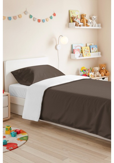 Vizon Minimal Genç Odası Tek Kişilik Pike Takımı - Modern Kapitone 160x220 Cm Yazlık Yatak Örtüsü Siyah