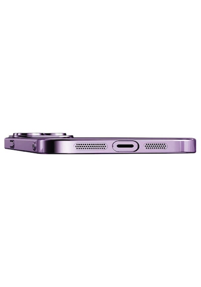Apple Uyumlu iPhone 14 Pro Max Kılıf Sert Pc Renkli Çerçeveli Riksos Kapak Derin Mor