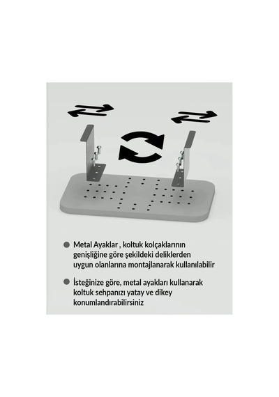 Zambak Dekoratif Koltuk Yan Sehpa Beyaz