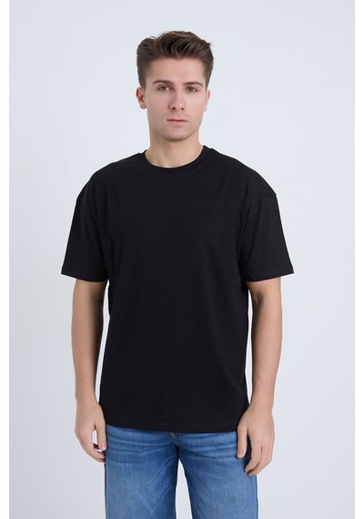 Velvoria Unisex Oversize Basic Siyah T-shirt