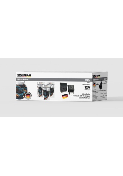 Röle Çift Platinli Siyah 4 Uçlu Mikro Yeni Model Pro 5 Adet - Wolfram 63274