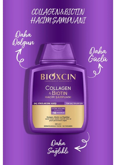 Collagen & Biotin Ekstra Hacim Şampuanı 300ml + Saç Bakım Yağı + Saç Kremi + Sıvı Saç Kremi