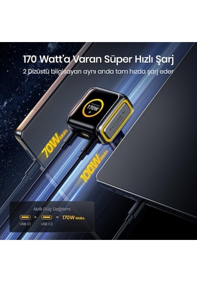 Superauto Araç İçi Şarjı,170w Hızlı Şarj Çakmaklık Adaptörü