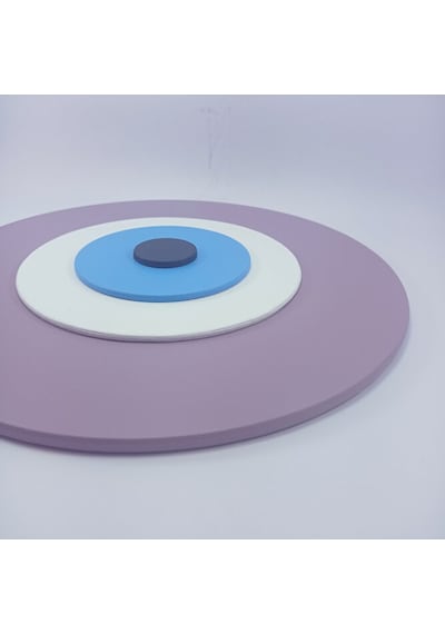 Minimalist Ametist Nazar Boncuğu El Yapımı Ahşap Büyük Nazarlık 3