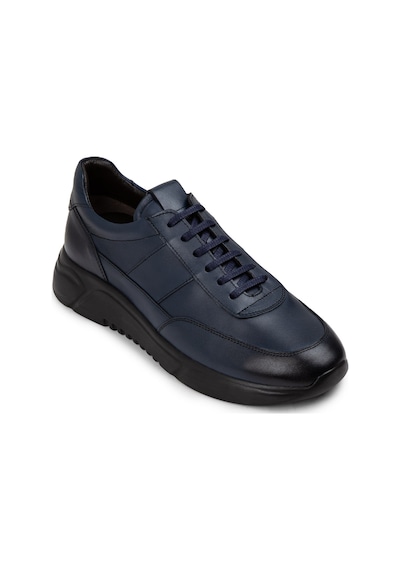 Deery Hakiki Deri Lacivert Erkek Sneaker Ayakkabı - 01963Mlcve02 Lacivert