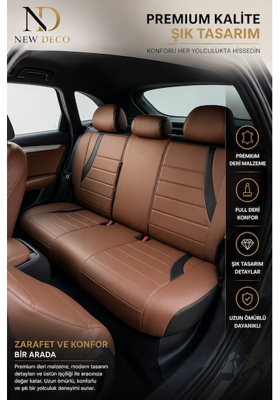 Renault Clio Symbol 2016 2020 Uyumlu Premium Full Deri Oto Koltuk Kılıfı Airbag Uyumlu, Ortopedik, 4 Mevsim 71026240
