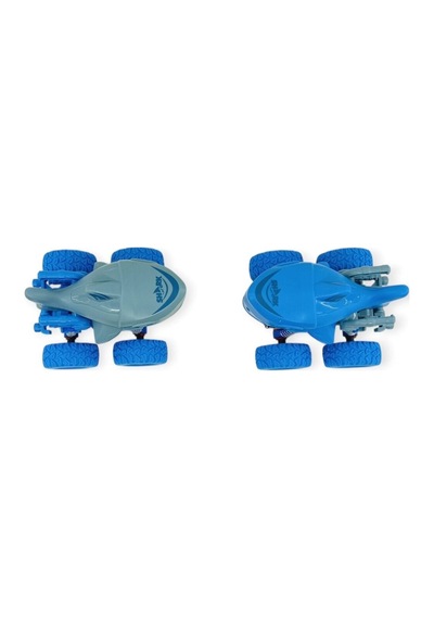 2'li Set Köpek Balığı Sürtmeli Mekanik Monster Araba 12 Cm Siyah
