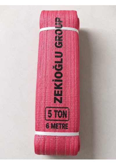 6 Metre 5 Ton Çeker Sapan Halat Zekioğlu Group Flat Webbing Sling Gözlü Polyester Sapan 3000kg Taşıma Kapasiteli 6 Metre Kaldırma Sapanı