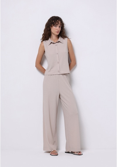 Colins Regular Fit Orta Bel Düz Kadın Bej Eşofman Altı Cl1074280 Q1.v1 Beı Bej