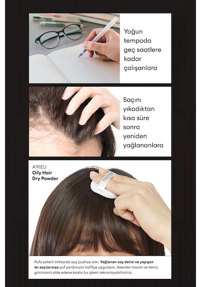 Yağ Kontrolü Sağlayan Kompakt Saç Pudrası A'pıeu Oily Hair Dry Powder