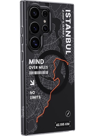 Galaxy S26 Ultra Uyumlu Kılıf M-safe Şarj Özellikli Benks City Serisi Kapak Siyah-turuncu Siyah-turuncu