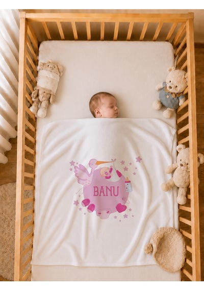 Pia Baby Kız Bebek Yeni Doğan Tulum Seti 4 Lü %100 Pamuk İsimli Organik Baskılı Battaniyeli 2024btyx Ekru