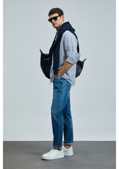Lufian Gerardo Smart Jean Erkek Pantolon Regular Fit Mavi Mavi 111200202100300 Mavi
