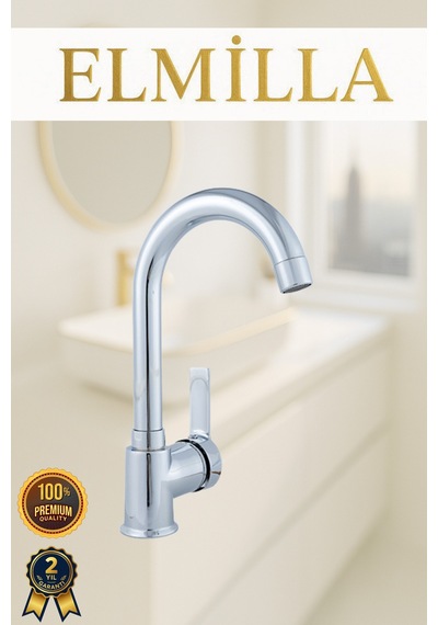Krom Armut Delta Kol Baston Borulu Banyo Lavabo Bataryası Çeşmesi Musluğu Çift Su Girişli