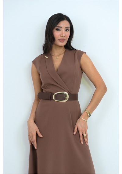 Dorne Moda Kemer Detaylı Midi Elbise - Düğün - Mezuniyet - Ofis Şıklığı Kahverengi Kahverengi Dorne Moda Kemer Detaylı Midi Elbise - Düğün - Mezuniyet - Ofis Şıklığı Kahverengi Kahverengi