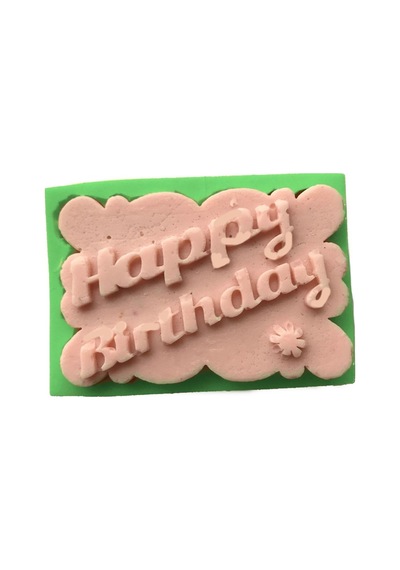 Happy Birthday Yazılı Tablo Şeklinde Silikon 8x5,5x2 Cm 6
