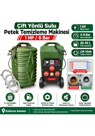 1 Hp 6 Bar Premium Petek Temizleme Makinesi Çift Yönlü
