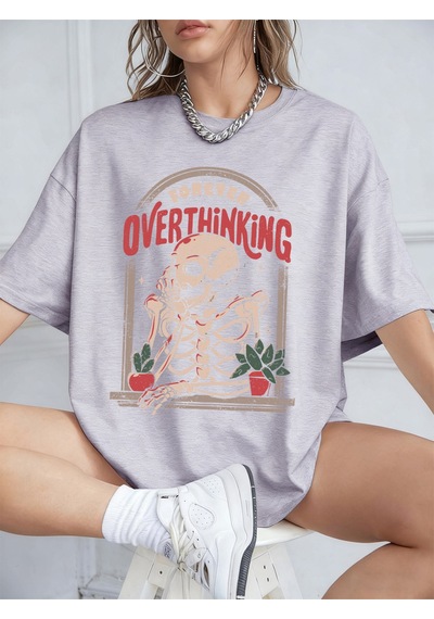 Noıssey Urban Pop Graphic Kadın Tişört Koleksiyonukod 5087 Gri