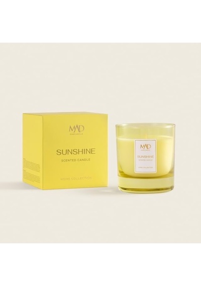 Mad Sunshine 200 Gr Kokulu Cam Mum Limon, Yasemin Ve Misk İle Ferah Ve Pozitif Bir Atmosfer 50 x 22