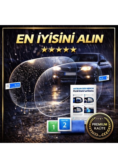 Araç Yan Ayna Yağmur Kaydırıcı Film 2 Adet Anti Fog & Su İtici Dikiz Aynası Koruyucu Net Görüş Güvenli Sürüş