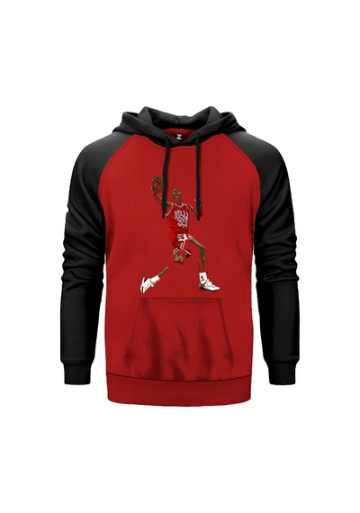 Aır Jordn Grafiti Kırmızı Renk Reglan Kol Sweatshirt Kırmızı