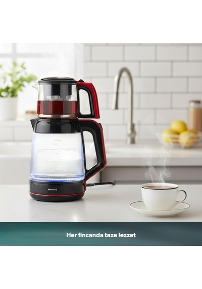 Infinity Xl 1764h Cam Çay Makinesi Siyah Kırmızı Genel