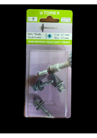 Dın 7504 6.3x25 Akb Matkap Uçlu Çatı Vidası 6.3 x 25 MM