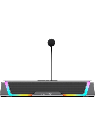 Havit Sk221 Rgb Işıklı Gaming Soundbar, Oyuncu Hoparlörü - Bt 6.0 Ve Usb, Çıkarılabilir Mikrofonlu
