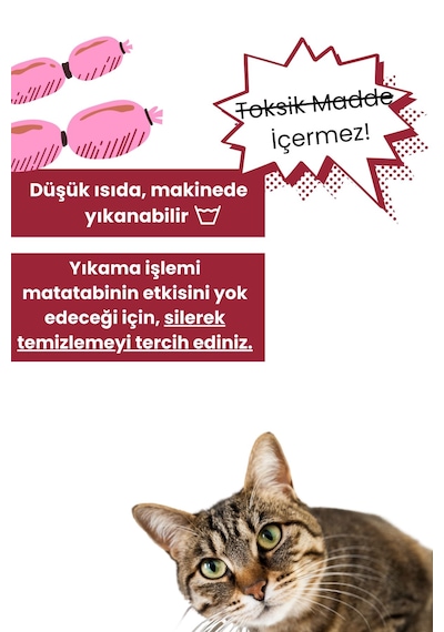 Miyav Matatabili Peluş Sosis Kedi Oyuncağı