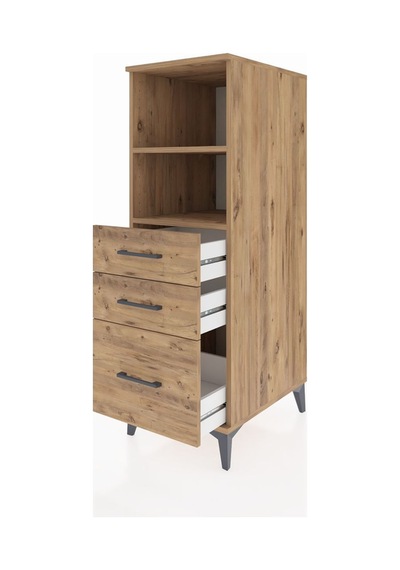 Kronos Dolap 2 Raflı 3 Çekmeceli 44x59x134 Çam-çam Atlas Çam