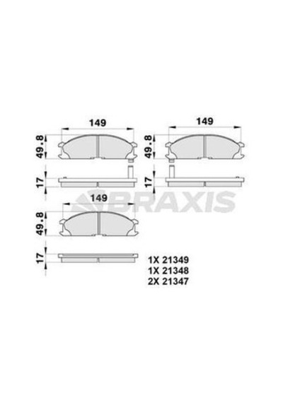 Braxis Ab0196 Fren Balatası Ön Nissan Pick Up D22 Td25 98-02 Pathfinder 86-95 Urvan 95-01 D10602s790