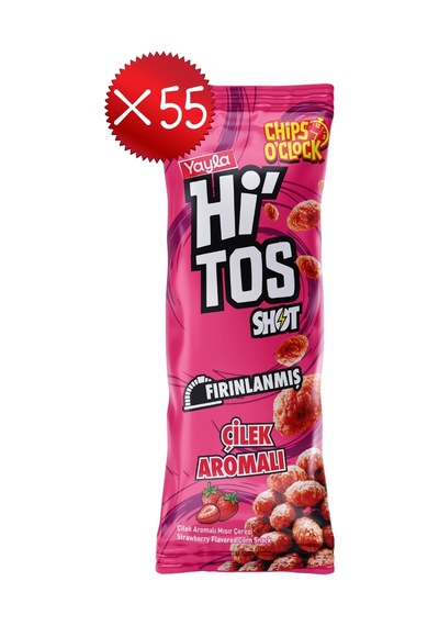 Yayla Hi'tos Shot Çilek Aromalı Mısır Çerezi 25 G X55