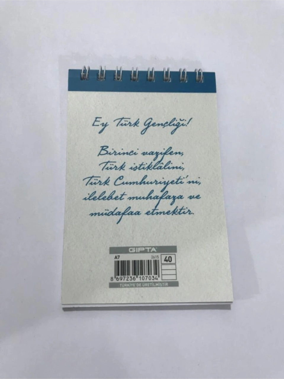 Mavi Atatürk Desenli Bloknot