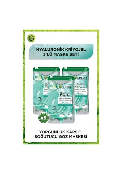 Garnier Hyaluronik Kriyojel Yorgunluk Karşıtı Soğutucu Göz Maskesi 3'lü Set pktkrjlgzmsk-9541