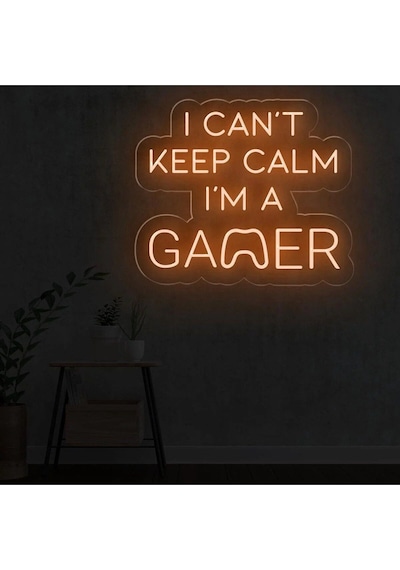 I Can't Keep Calm I'm A Gamer Yazılı Neon Tabela Turuncu