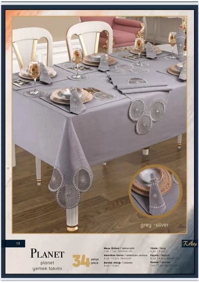 Cekihome Planet Amerikan Servisli Gri-silver 34 Parça 8 Kişilik Modern Masa Takımı Cekihome Planet Amerikan Servisli Gri-silver 34 Parça 8 Kişilik Modern Masa Takımı