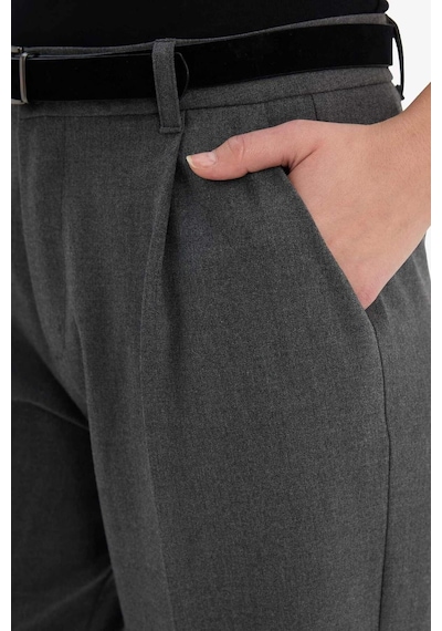 Defacto Wide Leg Çift Cepli Yüksek Bel Düz Paça Pantolon G6702ax25augr99 Gri-gr99