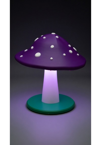 Dekoratif Mantar Gece Lambası - 3d Tasarım Estetik Oda Dekoru - Hediyelik Masa Lambası Mood Light Mor