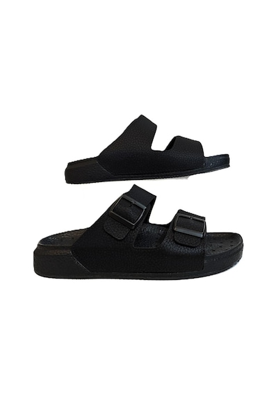 Pierre Cardin 7408 Siyah Çift Tokalı Yumuşak Taban Erkek Terlik Siyah