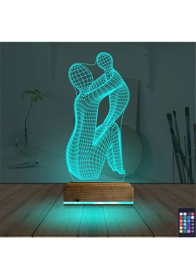 Luvivia Anne Bebek Minimalist 3d Lamba - Masa Gece Lambası Şeffaf