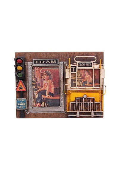 Dekoratif Metal Çerçeve Tramvay Dekorlu Vintage Ev Ofis Hediyelik Arbltgsoq7kaym114ad