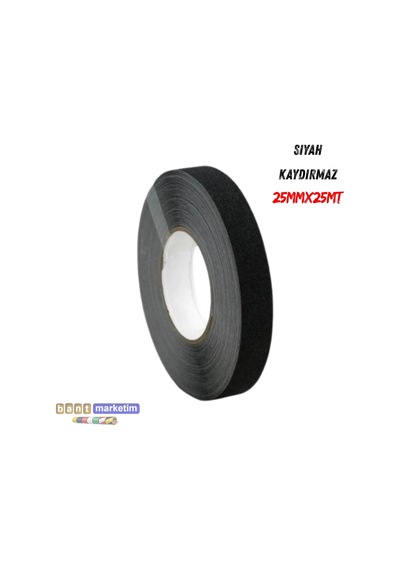 Merdiven Ve Zemin Kaydırmaz Kaymaz Bant 25 Mm X 25 Mt Siyah