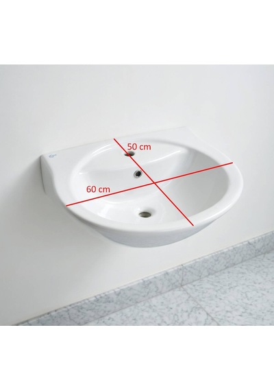 Ideal Standard - Lavabo Batarya Delikli 50x60 Cm Beyaz - G906861-