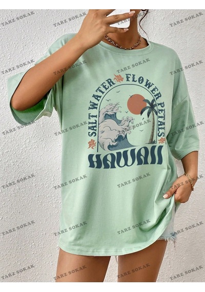 Flood Of Style Unisex Bay Tişört Kod-1409 Yeşil